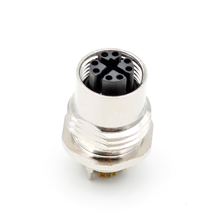 8-stykowe złącze żeńskie na panelu tylnym M12 X-Code M12 8-stykowe gniazdo na PCB