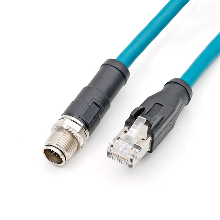 M12 X-Code 8 Pin Female Rear Panel Mounted Connector M12 8 Pin X Code PCB Socket