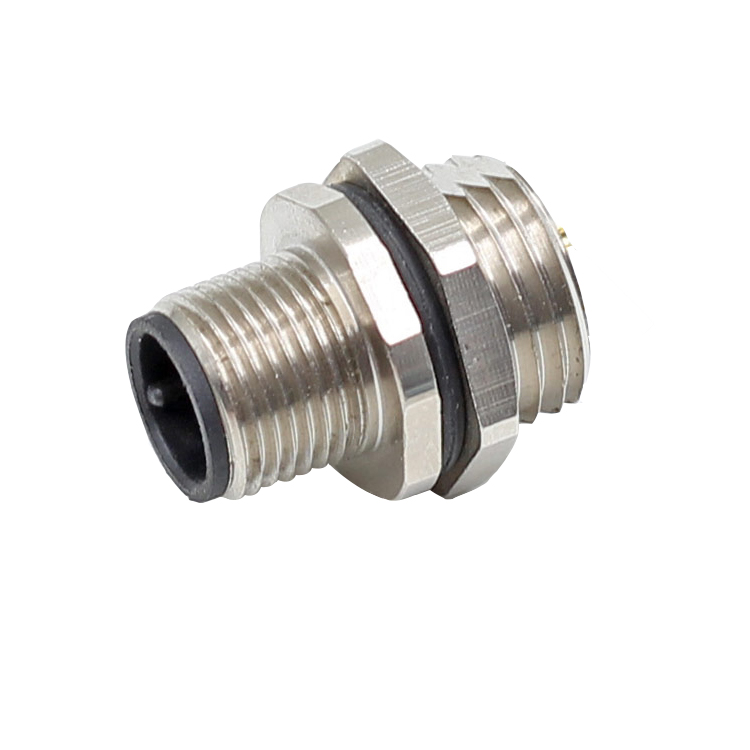 M12 X-Code 8 Pin Female Rear Panel Mounted Connector M12 8 Pin X Code PCB Socket