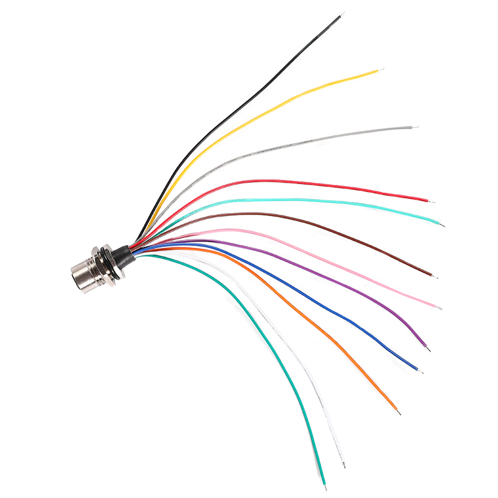 M12 a coded 12-pin female panel mount wire 200 mm