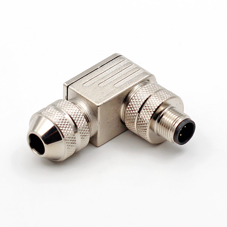M12-Stecker 3 4 5 8 12-poliger Winkelstecker aus Metallstecker, wasserdicht IP67
