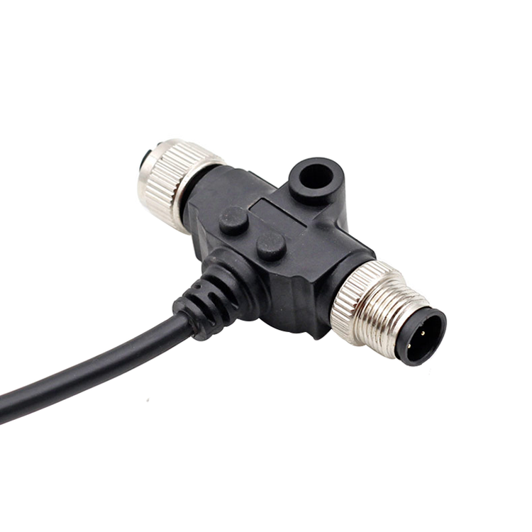 Adapter żeński M12 z kablem, złącze M12 T, żeński kabel rozgałęźnika M12