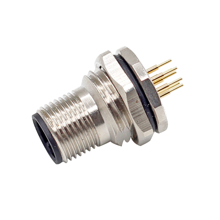 M12 proste 3 4 5 6 8 pinowe złącze męskie do montażu na panelu przednim lub tylnym typu pcb