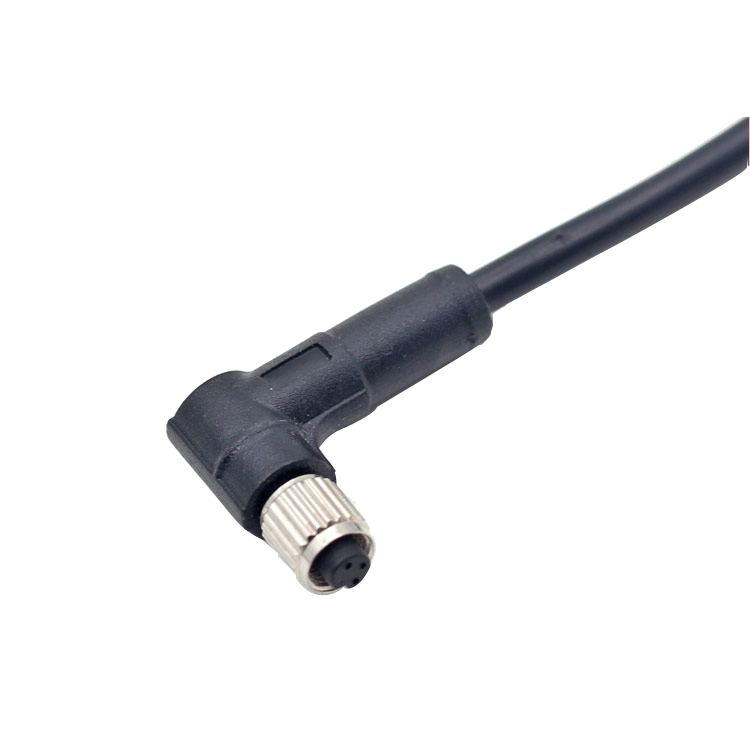 M5 A codice a 3 pin femmina ad angolo retto eblow tipo di cavo in pvc