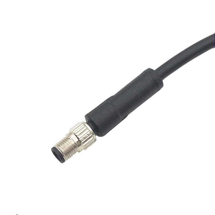 M5 A código 3 pines hembra de ángulo recto eblow tipo moldeado de cable de pvc