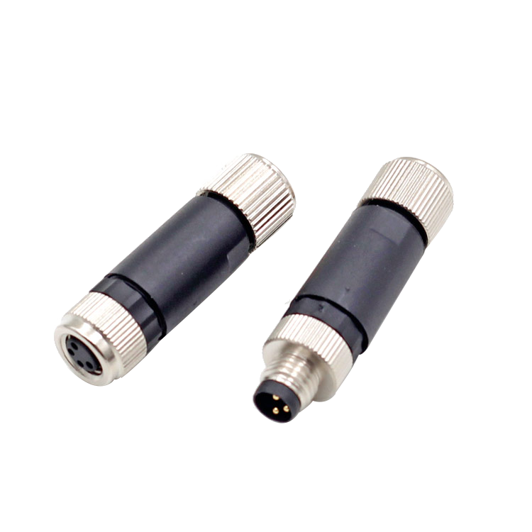 M8 3 pines 4 pines hembra montaje hembra conector tipo tornillo de fijación