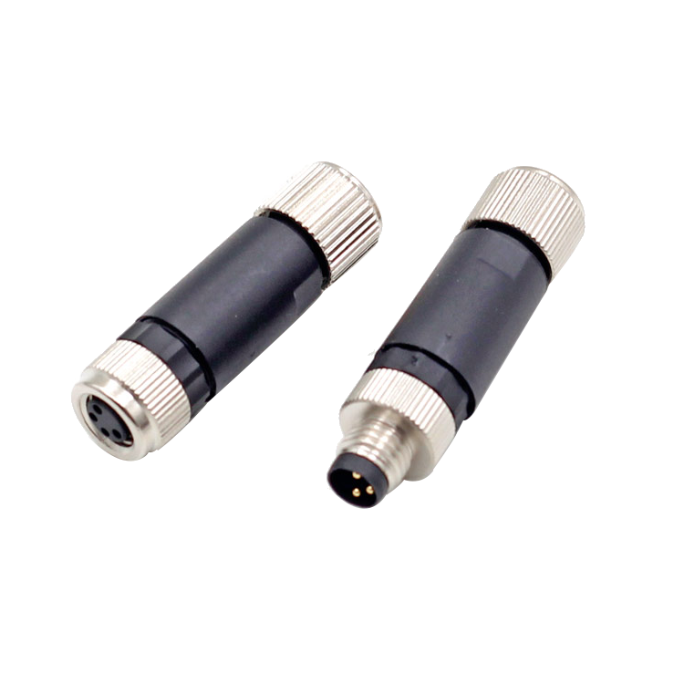 M8 Circular Electrical Automotive 3 4 5 6 Connettore 8 pin femmina maschio a 90 gradi