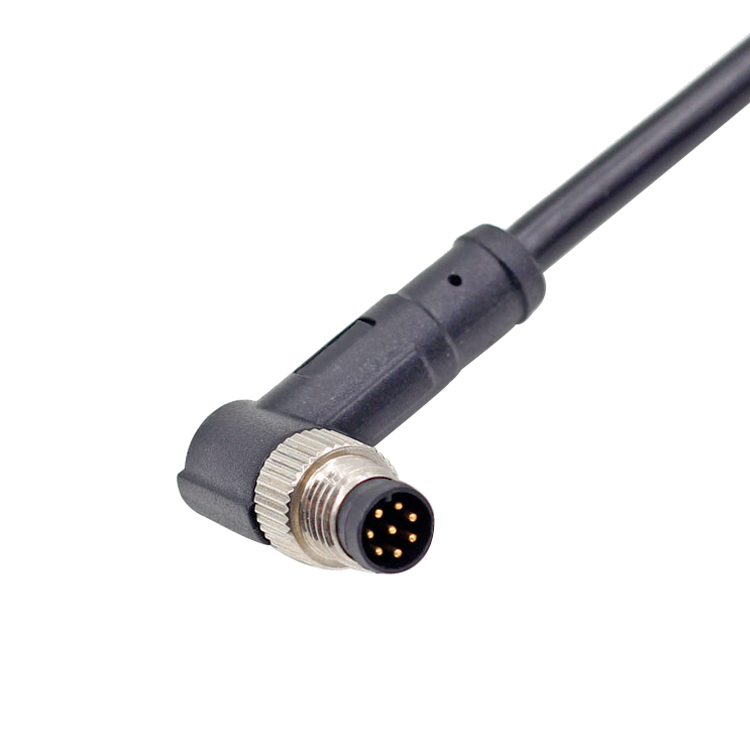 M8-Stecker 3 4 5 6 8-poliger rechtwinkliger Steckverbinder für Formteilstecker