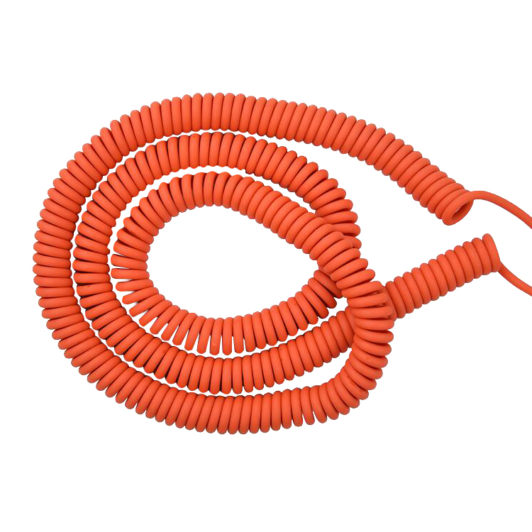 Naranja se extiende 10 metros 5 núcleos 20 AWG PVC PUR enrollable cable retráctil