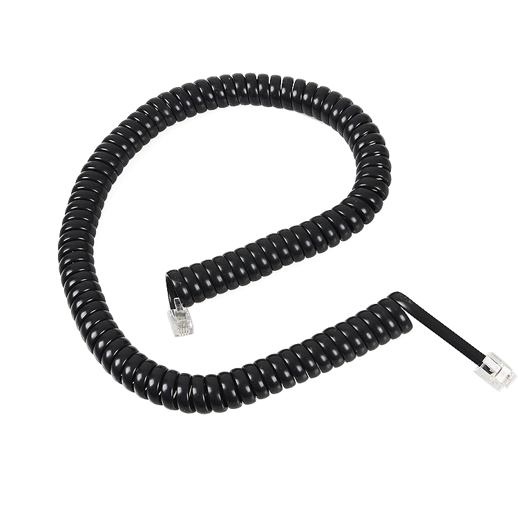 RJ9 4-rdzeniowy kabel spiralny 4P4C Dostawca z Chin, producent kabli cewkowych RJ11 6p4c Chiny
