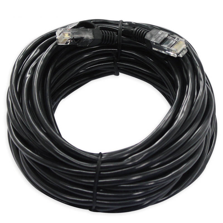 Trenzado 24 AWG 26 AWG 28 AWG Cable Black Cat 5 RJ45 20 metros de longitud del cable