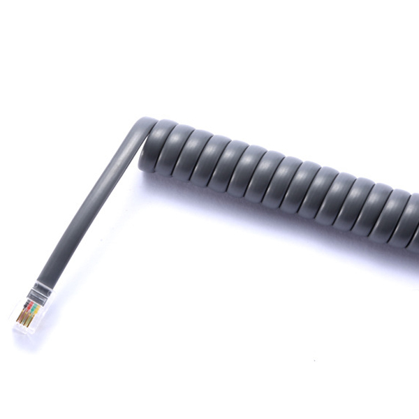 Fil de cuivre étamé 4 pièces de base pp Matériau 6p4c 4p4c 28 AWG Câble téléphonique enroulé pvc plat 3 mètres