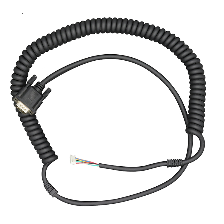 Żółty i zielony, 3-żyłowy, spiralny kabel z drutu cynowanego z miedzi z rdzeniem 26 AWG