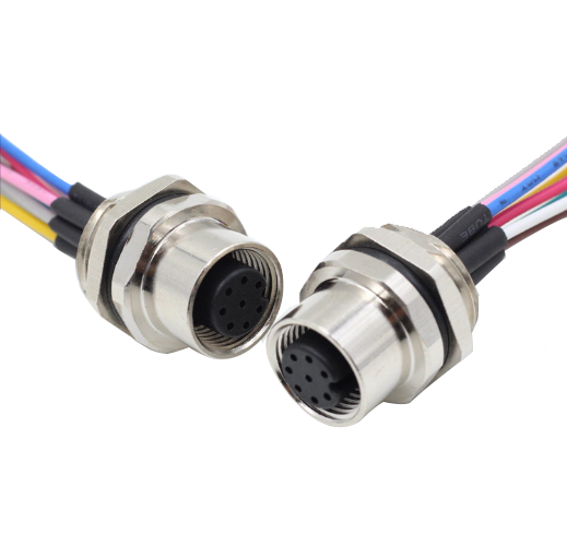 m12 a codificato 3 4 5 6 8 Connettore maschio 12 pin per montaggio a pannello ip67