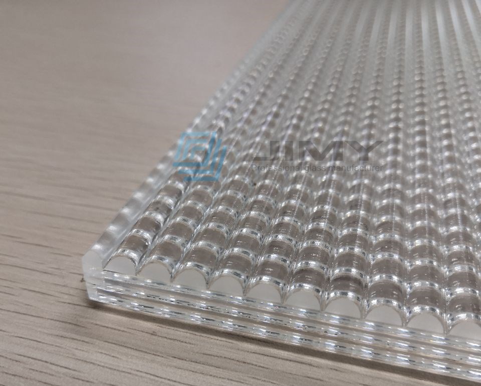 fluted ribbed doecative glass