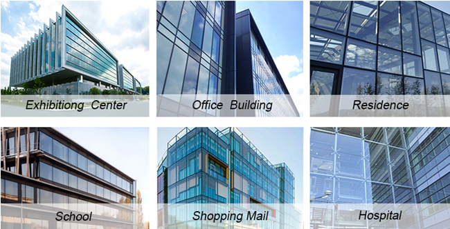 high rise office building curtain wall glass