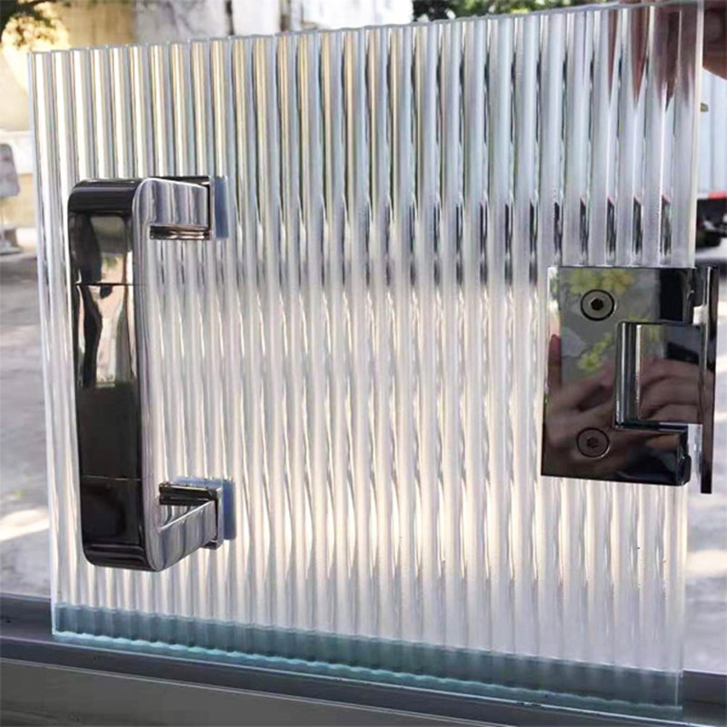 fluted glass door