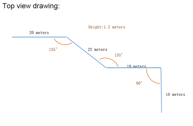 top view drawing railing