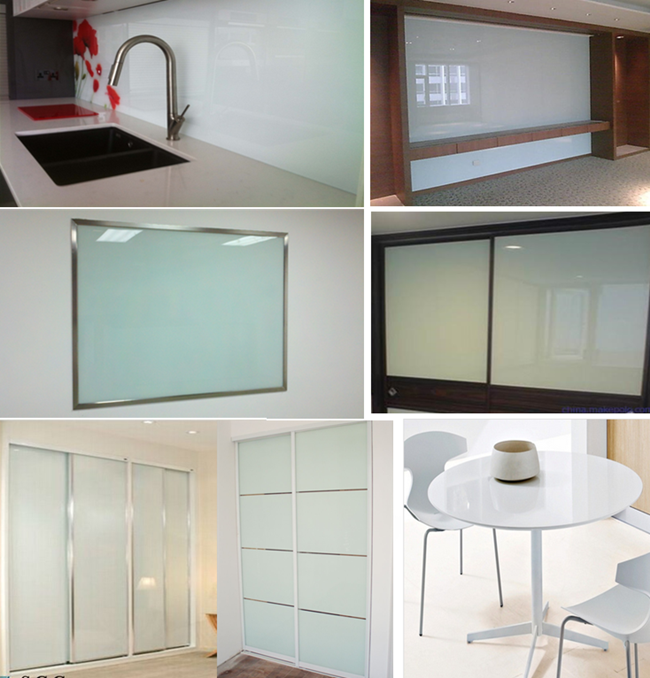 white Lacquered glass application