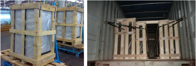 laminated glass packing and loading