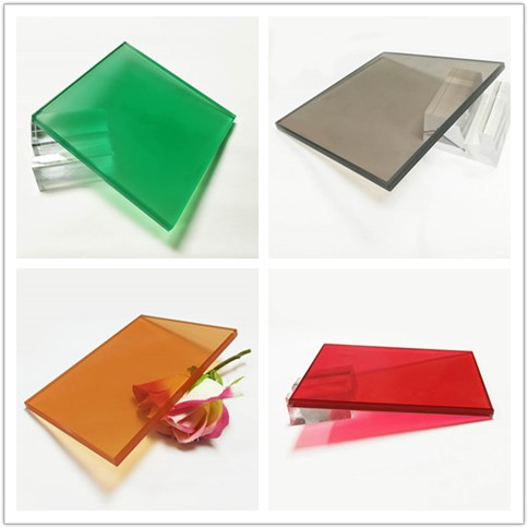 Colored EVA laminates, tempered eva film glass, EVA toughened laminated glass factory