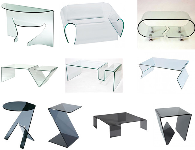 various shapes curved bent glass