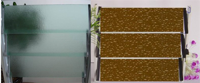 clear and bronze Nashiji louvre glass