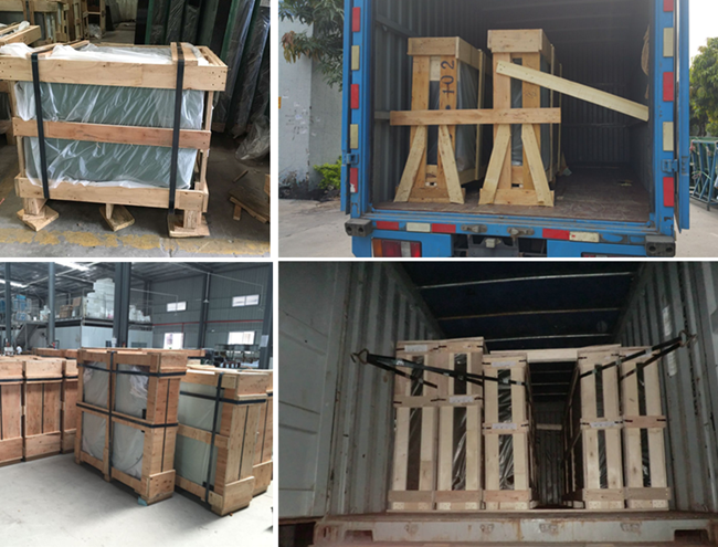 glass tops packing and loading