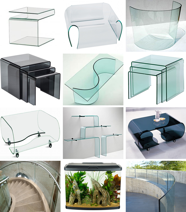 Curved tempered glass and hot bent annealed glass application