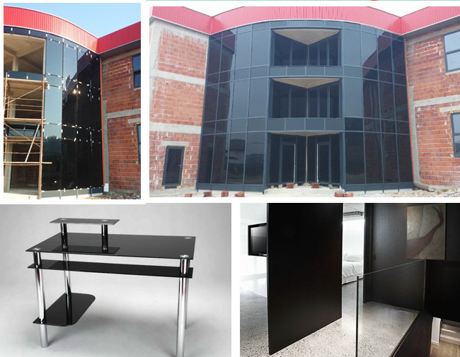 8mm black safety tempered glass application