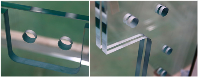 12mm toughened glass with holes and cutouts