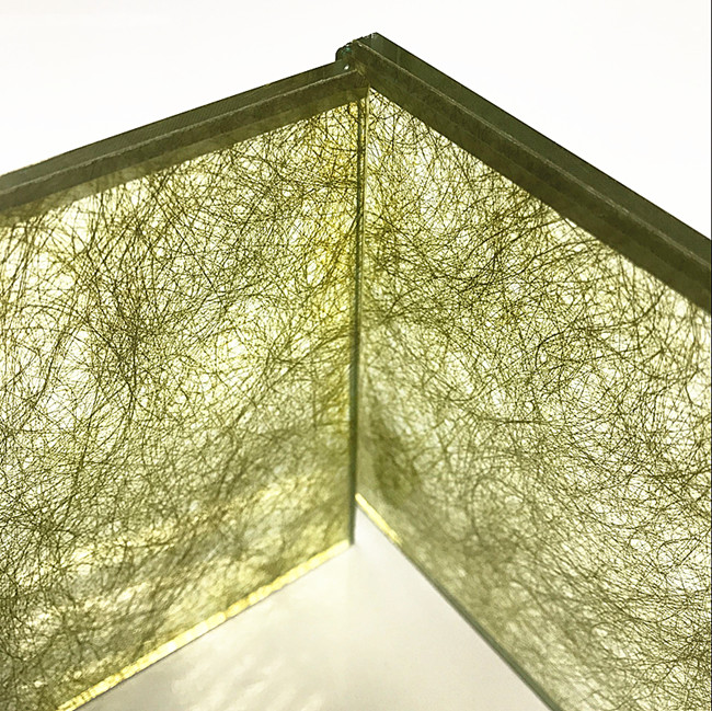 colorful silk laminated glass