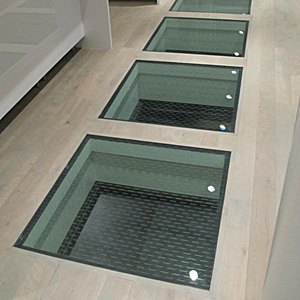 Verre feuilleté trempé SGP de 1 po d'épaisseur, plancher de verre anti-glissant / transparent / translucide