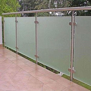 10mm axit-khắc bóng bán hàng rào balustrade, an toàn lan can kính nhà sản xuất tại Trung Quốc