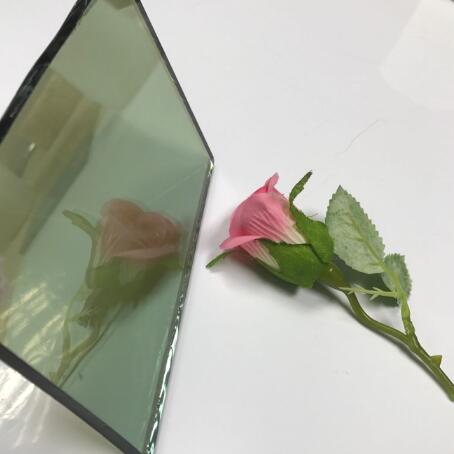 5mm light green reflective glass price, 5mm F green coated glass manufacturer