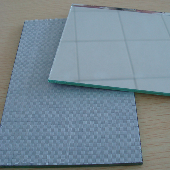 China 4mm safety mirror manufacturer, 4mm vinyl film backed mirror price, 4mm safety backed mirror factory