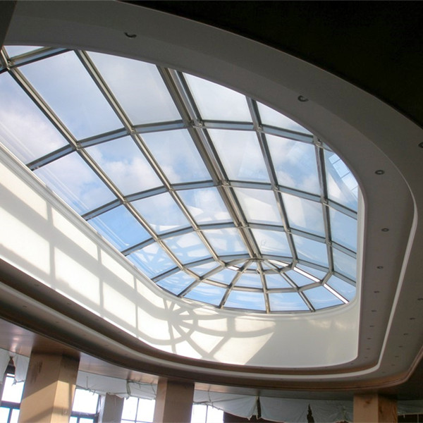 China 8+8mm safety flat and curved tempered laminated glass skylight suppliers