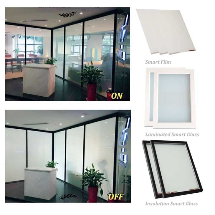 Chine haute qualité électrique de construction PDLC Intelligent magique commutable isolé vie privée smart verre isolant fournisseurs