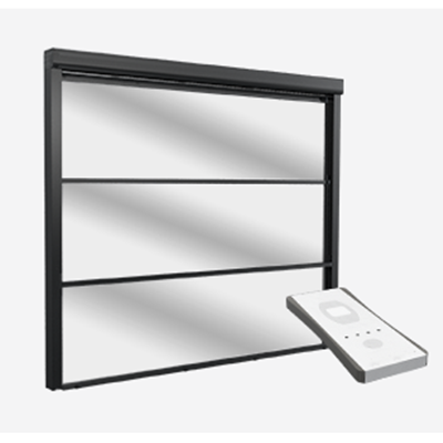Custom Remote controlled guillotine glass aluminum framed motorized telescopic vertical sliding balcony window and railing