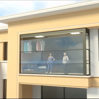 Custom Remote controlled guillotine glass aluminum framed motorized telescopic vertical sliding balcony window and railing