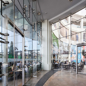 High safety tempered laminated glass facade storefront, mall laminated glass facade, shopping mall glass facade