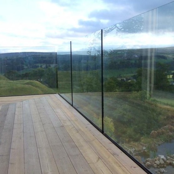 Shenzhen balustrade glass factory 19mm tempered glass handrail railings for sale
