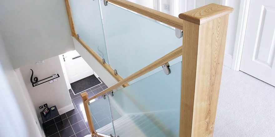 frosted glass for stair railing balustrade
