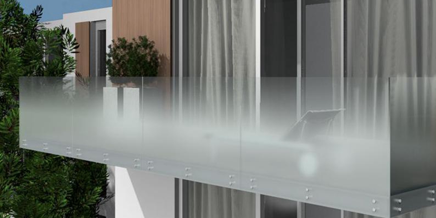 gradient effect decorated safety glass for railing balustrade in balcony