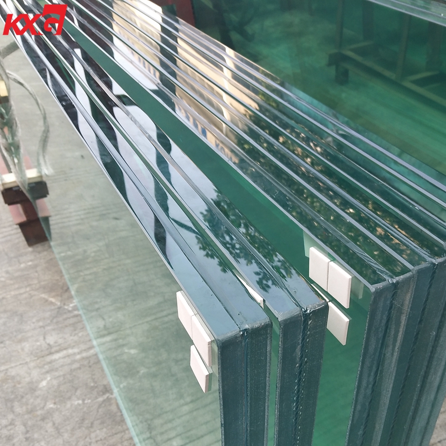 19mm+19mm clear tempered SGP laminated glass, 40.67mm clear tempered SGP laminated glass produce by KXG glass factory