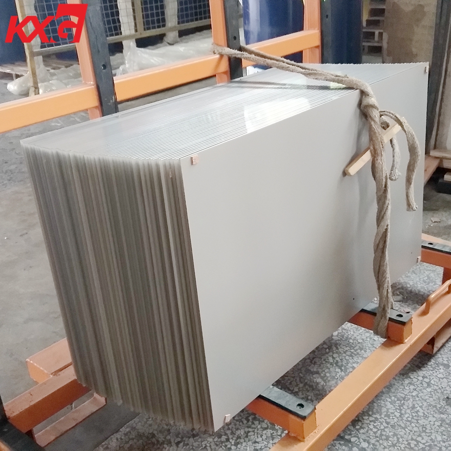 5 mm de serigrafía de vidrio templado splashback produce por la fábrica de vidrio de construcción KXG China