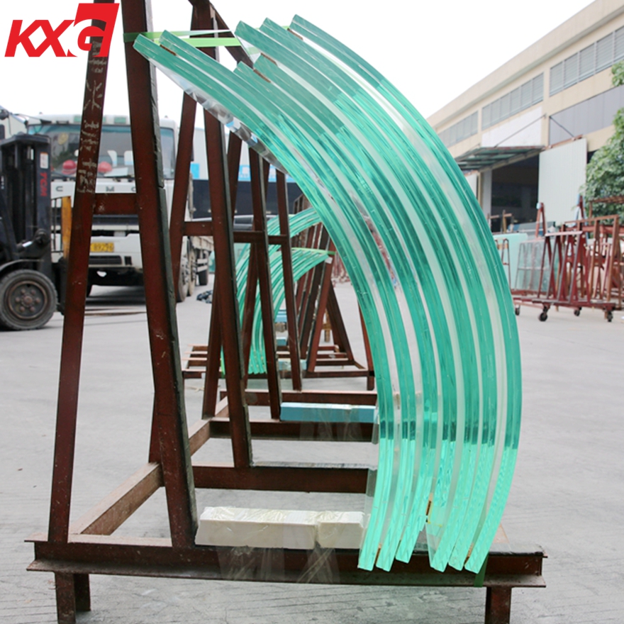 China building glass factory 21.52mm extra clear curve tempered laminated glass, extra clear 10104 bend safety toughened building glass