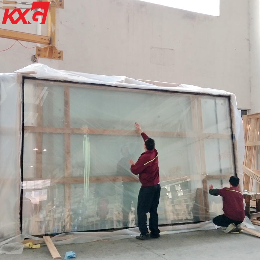 Jumbo size 8mm+24A+8mm extra clear toughened double glazing glass with black spacer, 8mm extra clear tempered glass+24mm black air spacer +8mm extra clear toughened glass for windows