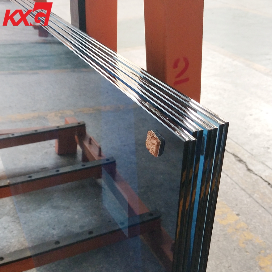 KXG building glass factory supply 6mm blue tinted tempered glass+0.76mm clear PVB+6mm blue colour tempered laminated glass, 662 blue tinted tempered laminated glass