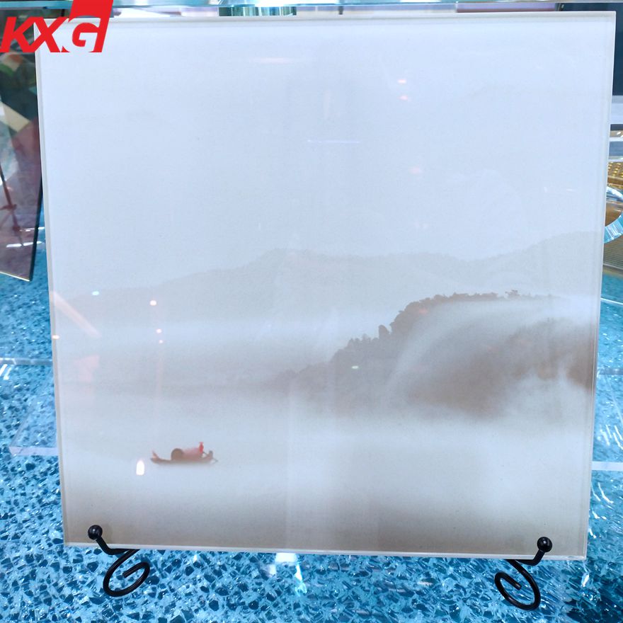 Kunxing digital printing glass factory manufacture good quality 4-19mm digital printing glass for partition wall